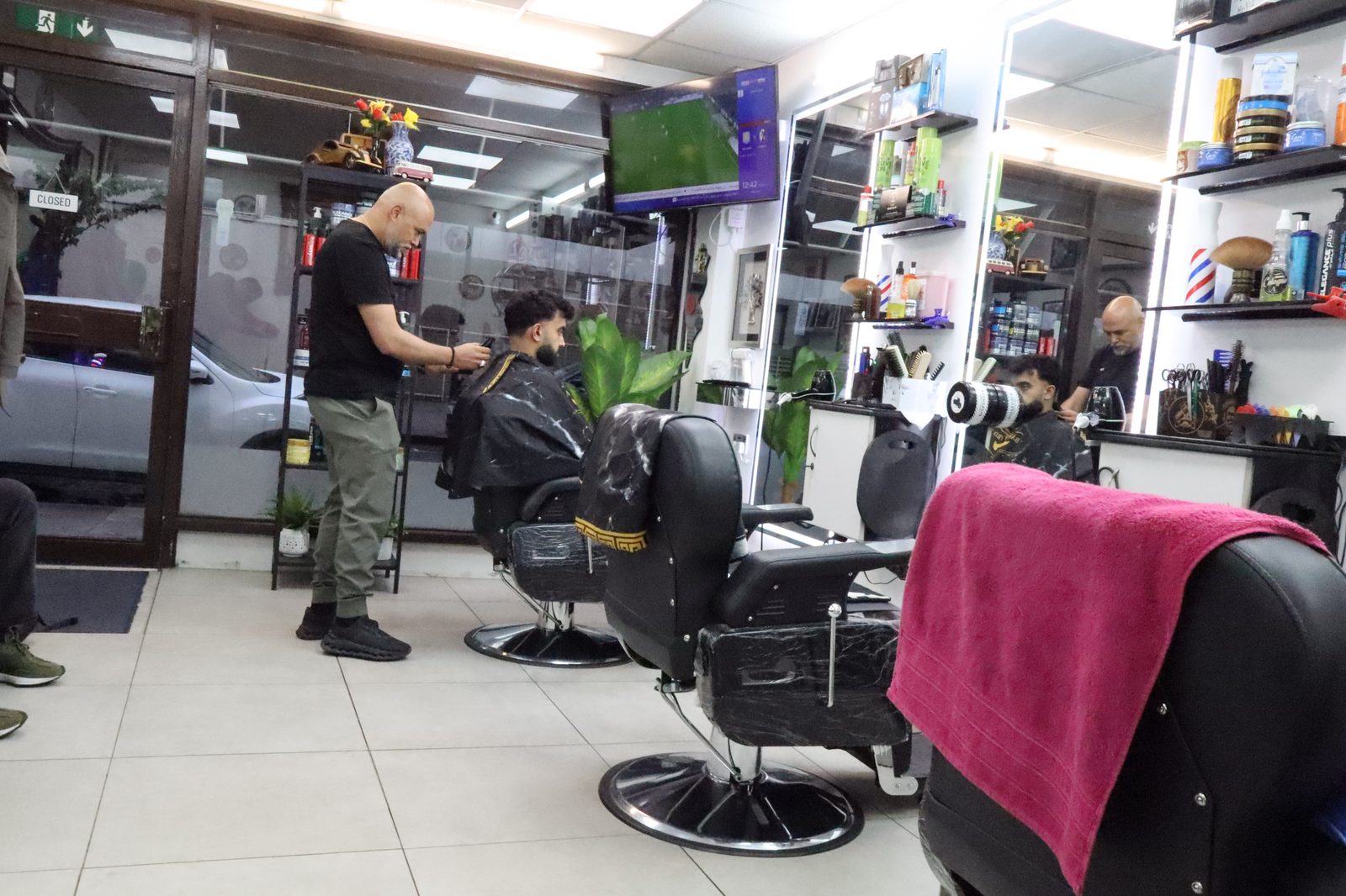Two barber chairs, ready for the next clients