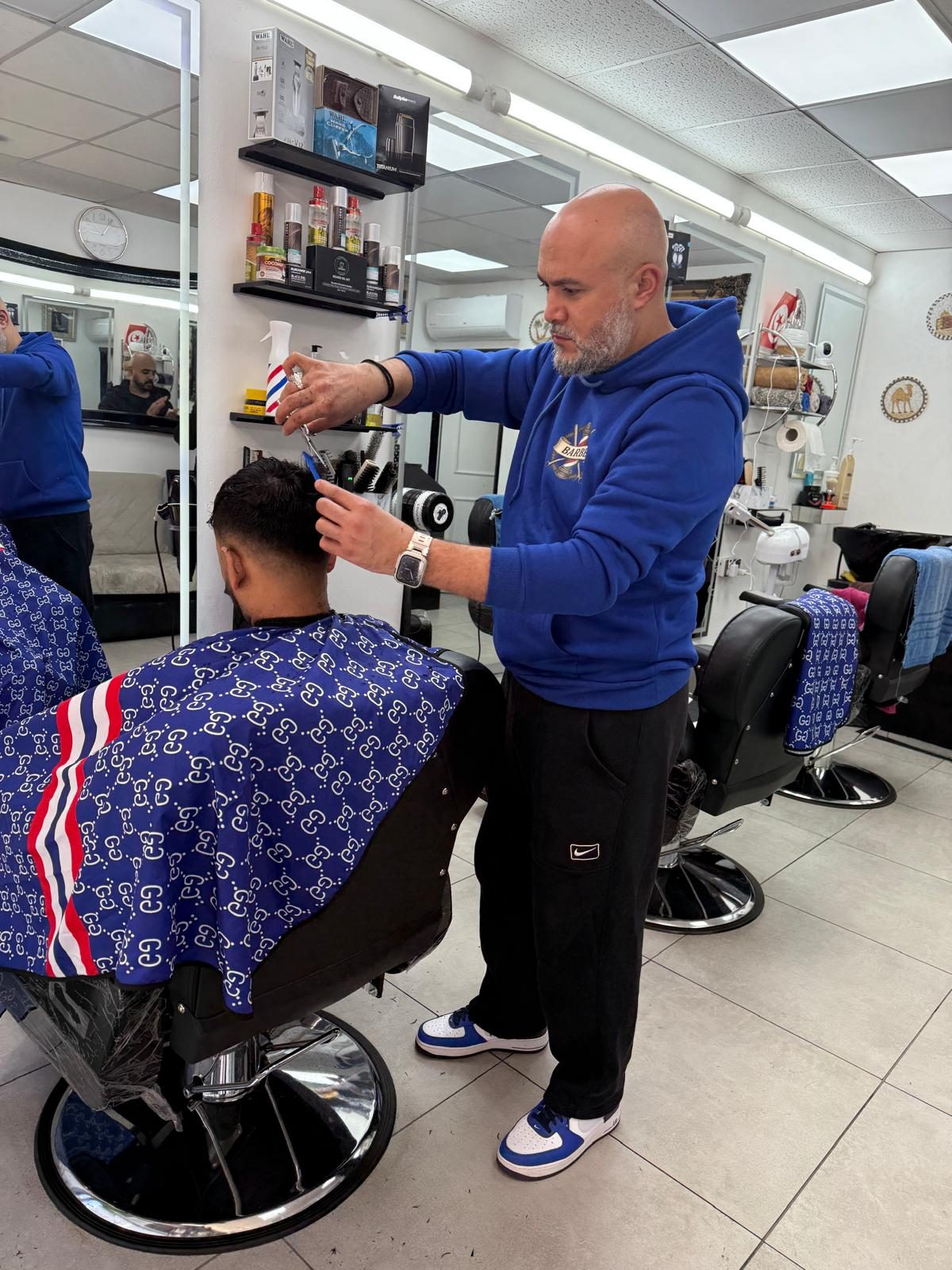 Mid-cut — scissor and comb work on top